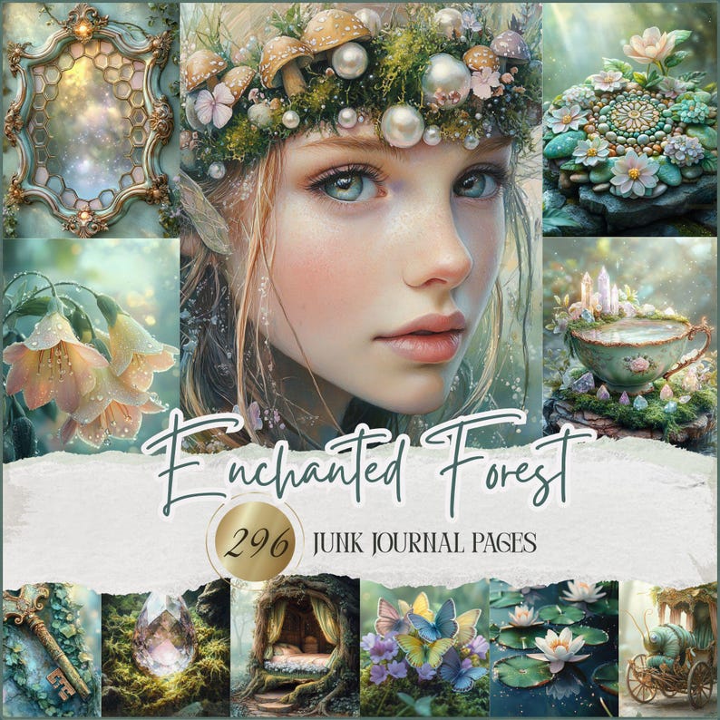 Enchanted Forest Junk Journal Pages – Fairy Woodland Printable Ephemera ...