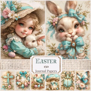 Easter Junk Journal Pages Vintage Easter Printables Spring Scrapbooking Supplies Easter Digital Papers Easter Bunny Ephemera Spring Collage