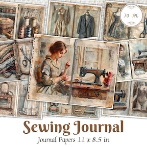 May include: A set of 70 digital papers featuring vintage sewing themed illustrations. The papers are perfect for scrapbooking, card making, and other crafting projects. The papers are 11 x 8.5 inches.