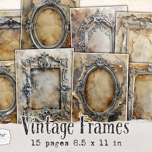 Vintage Frames Ephemera: Printable Junk Journal Pages (Digital Download)