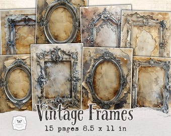 Cadres vintage éphémères : pages imprimables du journal indésirable (téléchargement numérique)