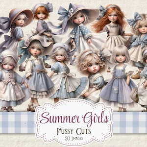 Zomer meisjes kieskeurig printables cottage girl printables grillig meisje junk dagboek afdrukbare plakboek benodigdheden kaarten maken digitale zomer ephemera