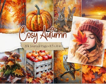 Páginas de diario basura de otoño: Efímeras rústicas de estilo cottagecore (descarga digital)