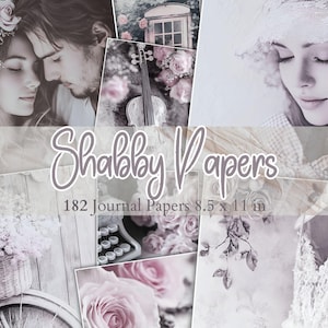 Shabby Chic Junk Journal Pages Pastel Rose Digital Papers Shabby Chic Scrapbooking Vintage Floral Printable Ephemera Romantic Cottagecore
