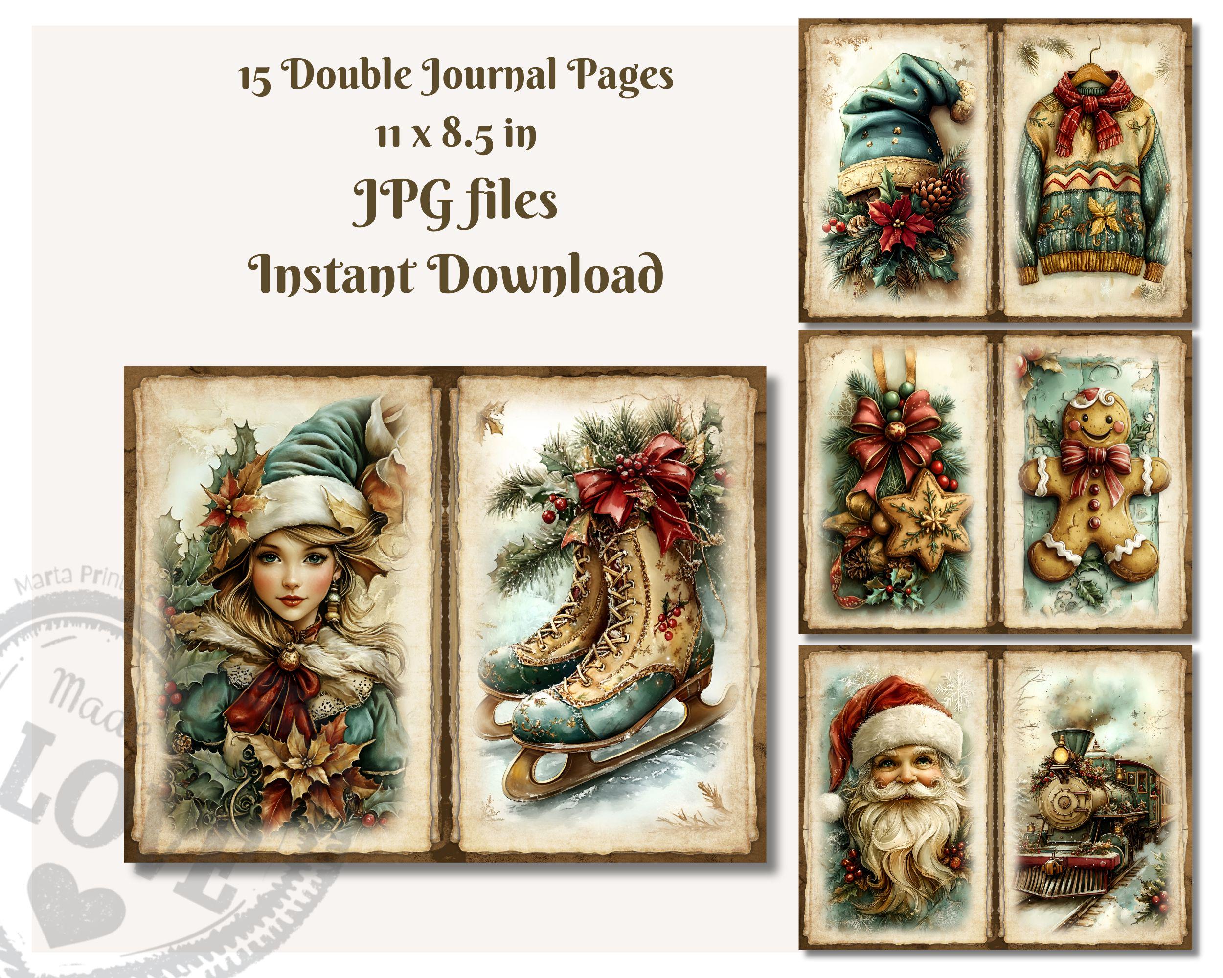 Vintage Christmas Junk Journal Printable Pages Victorian Christmas ...