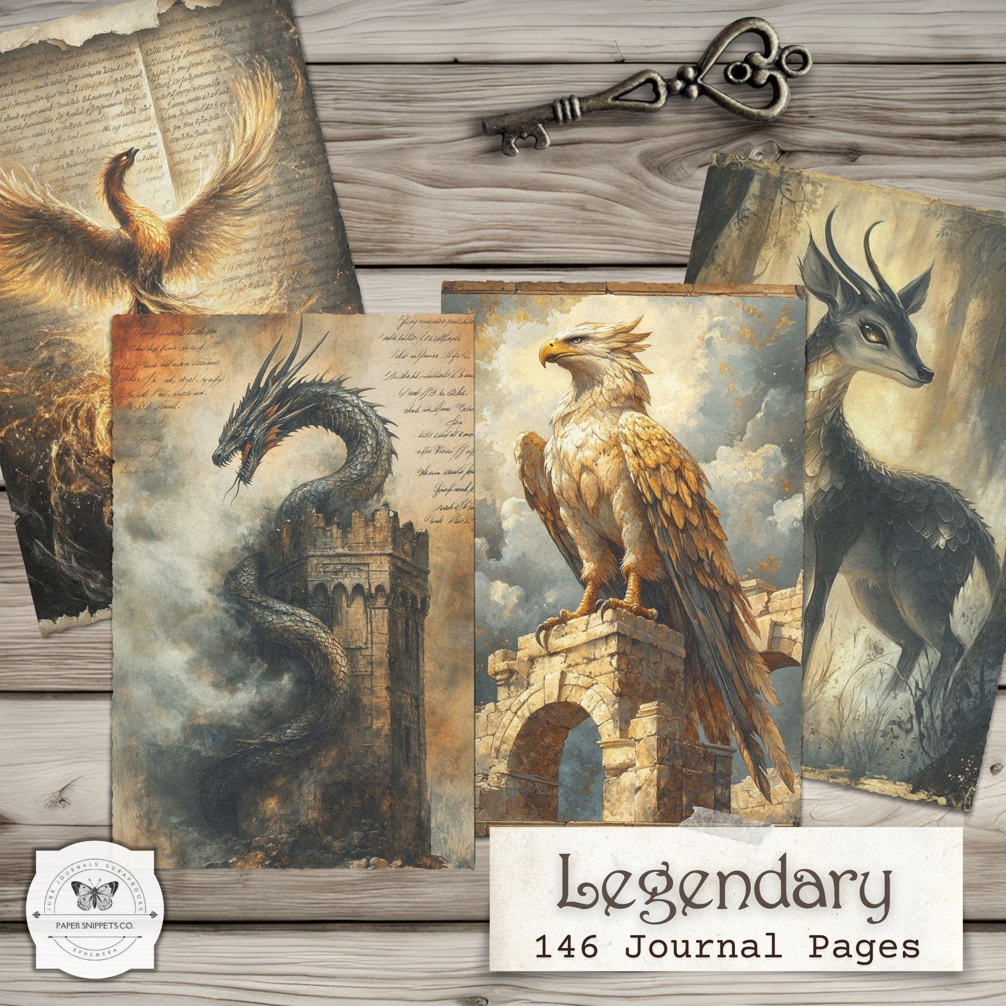Legendary Creatures Junk Journal Pages – Fantasy Printable Kit ...