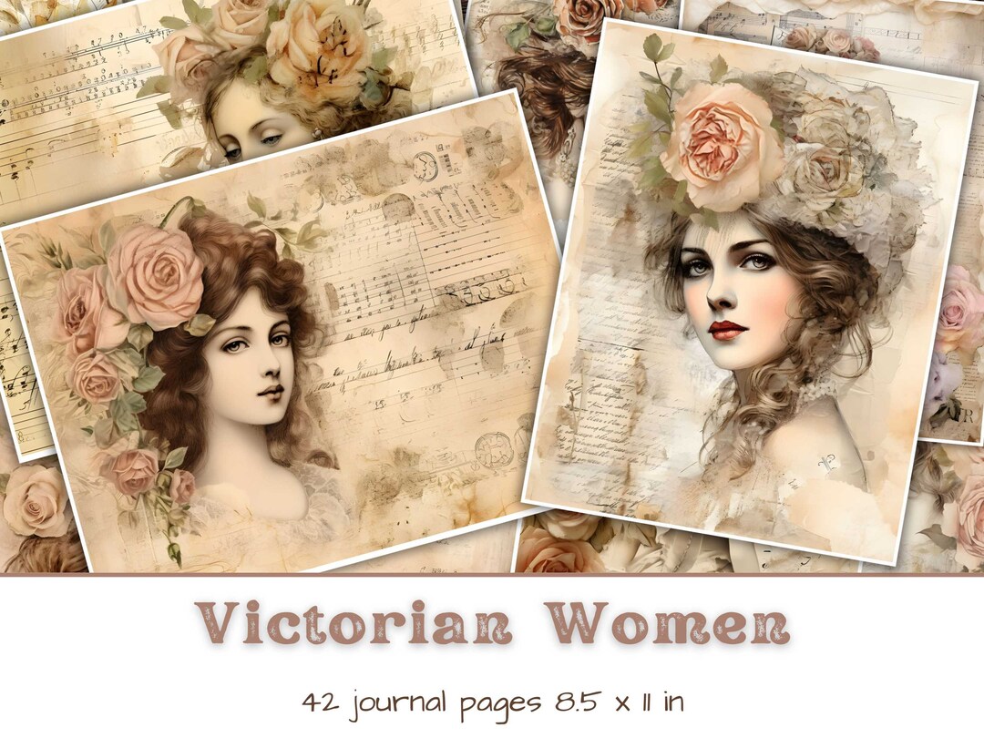 Victorian Women Junk Journal Pages, Vintage Printable Scrapbook ...