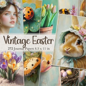 Easter Junk Journal Pages Vintage Easter Printables Spring Scrapbooking Supplies Easter Digital Papers Easter Bunny Ephemera Spring Collage