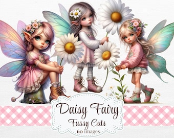 Daisy Fairy Fussy Cuts: Whimsical Junk Journal Ephemera (Digital Download)