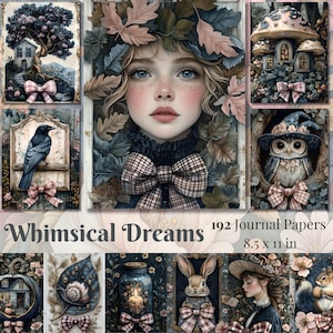 Pages de journal indésirable enchanté Imprimables fantaisistes Fantasy Forest Scrapbooking Supplies Ephemeras magiques Fantastique Woodland Impressions numériques