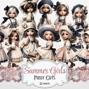 Zomer meisjes kieskeurig printables cottage girl printables grillig meisje junk dagboek afdrukbare plakboek benodigdheden kaarten maken digitale zomer ephemera