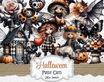 Halloween Fairy Fussy Cuts: Spooky Witch Ephemera (Digital Download, 280+ Images)