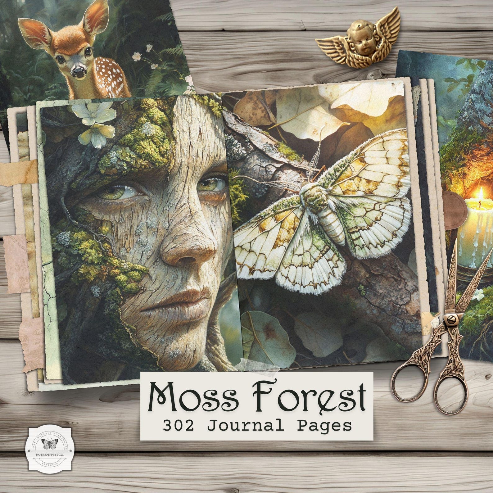 Moss Forest Junk Journal Pages – Enchanted Woodland Printable Ephemera ...