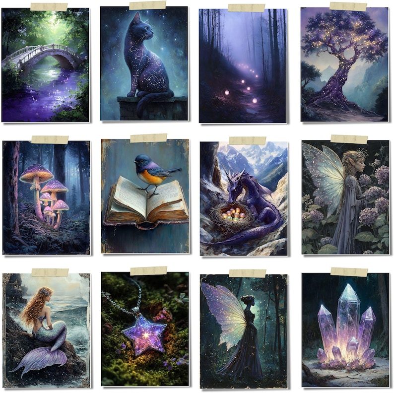 Enchanted Junk Journal Pages: Mystical Celestial Fairy Ephemera (Digital Download) image 10