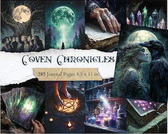 Coven Chronicles Junk Journal Pages: Gothic Witchcraft Ephemera (Digital Download, 285 Printable Pages)
