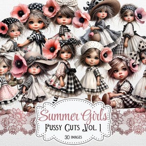 Zomer meisjes kieskeurig printables cottage girl printables grillig meisje junk dagboek afdrukbare plakboek benodigdheden kaarten maken digitale zomer ephemera