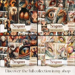 Dragon Junk Journal Kit: Mystical Ephemera, Fantasy Scrapbook Pages (Digital Download) image 11