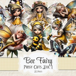 Découpes féeriques fantaisistes à imprimer fées florales éphémères pour journaux indésirables Cottagecore Faerie Scrapbookings Embellissements Découpes