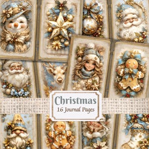 Christmas Junk Journal Kit Festive Scrapbooking Papers Holiday Junk Journal Pages Christmas Backgrounds Printable Ephemera Digital Download