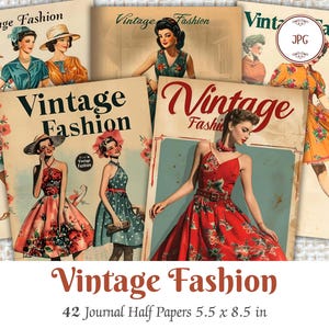 Vintage des années 1950 Fashion Junk Journal Pages imprimables des années 50 Fashion Junk Journal Kit des années 50 mode rétro éphémères imprimables en téléchargement numérique