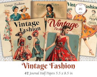 Vintage 1950s Fashion Junk Journal Printable Pages 50 s Fashion Junk Journal Kit 50s Retro Fashion Ephemera Printables Digital Download