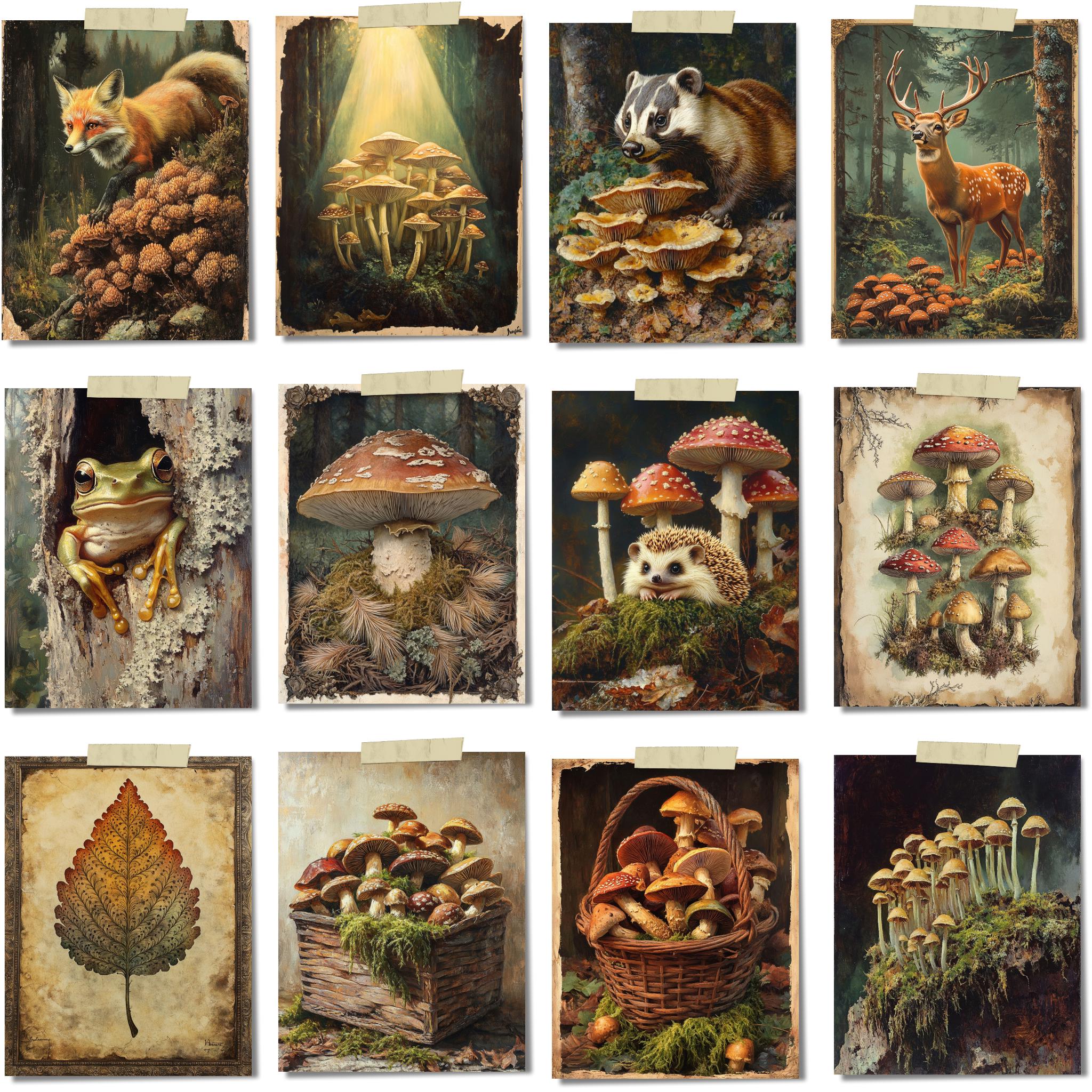 Mushroom Junk Journal Pages – Woodland Printable Ephemera, Nature ...