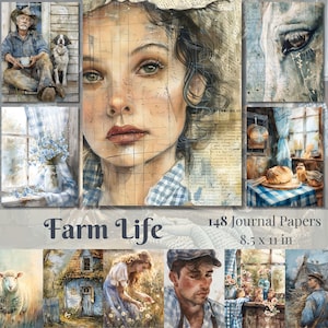 Farm Life ongewenste dagboekpagina's Cosy Life Printables platteland kortstondige boerderij digitale Kit land plakboek papier natuur digitale download