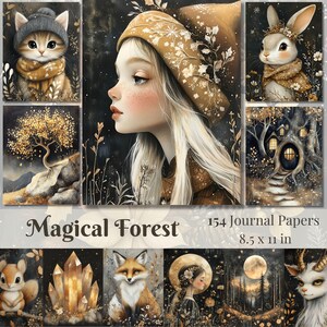 Pages de journal indésirable enchanté Imprimables fantaisistes Fantasy Forest Scrapbooking Supplies Ephemeras magiques Fantastique Woodland Impressions numériques