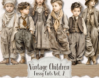 Vintage Children Cutouts | Victorian Ephemera, Junk Journal (Digital Download)