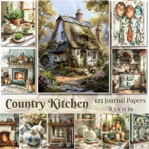 Farmhouse Junk Journal Pages Country Kitchen Printables Cottage House Ephemera Rustic Kitchen Scrapbooking Papers Cottagecore Collage Sheets