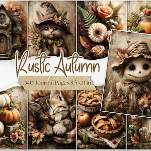 Rustic Autumn Junk Journal Pages Vintage Fall Scrapbook Printables Cosy Fall Digi Kit Thanksgiving Junk Journal Digital Cottagecore Ephemera