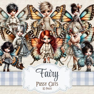 Découpes féeriques fantaisistes à imprimer fées enchantées éphémères féeriques pour journaux indésirables Cottagecore Faerie Scrapbookings Embellissements Découpes