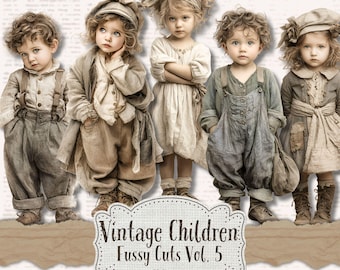 Vintage Children Ephemera, Victorian Cutouts for Junk Journals (Digital Download)