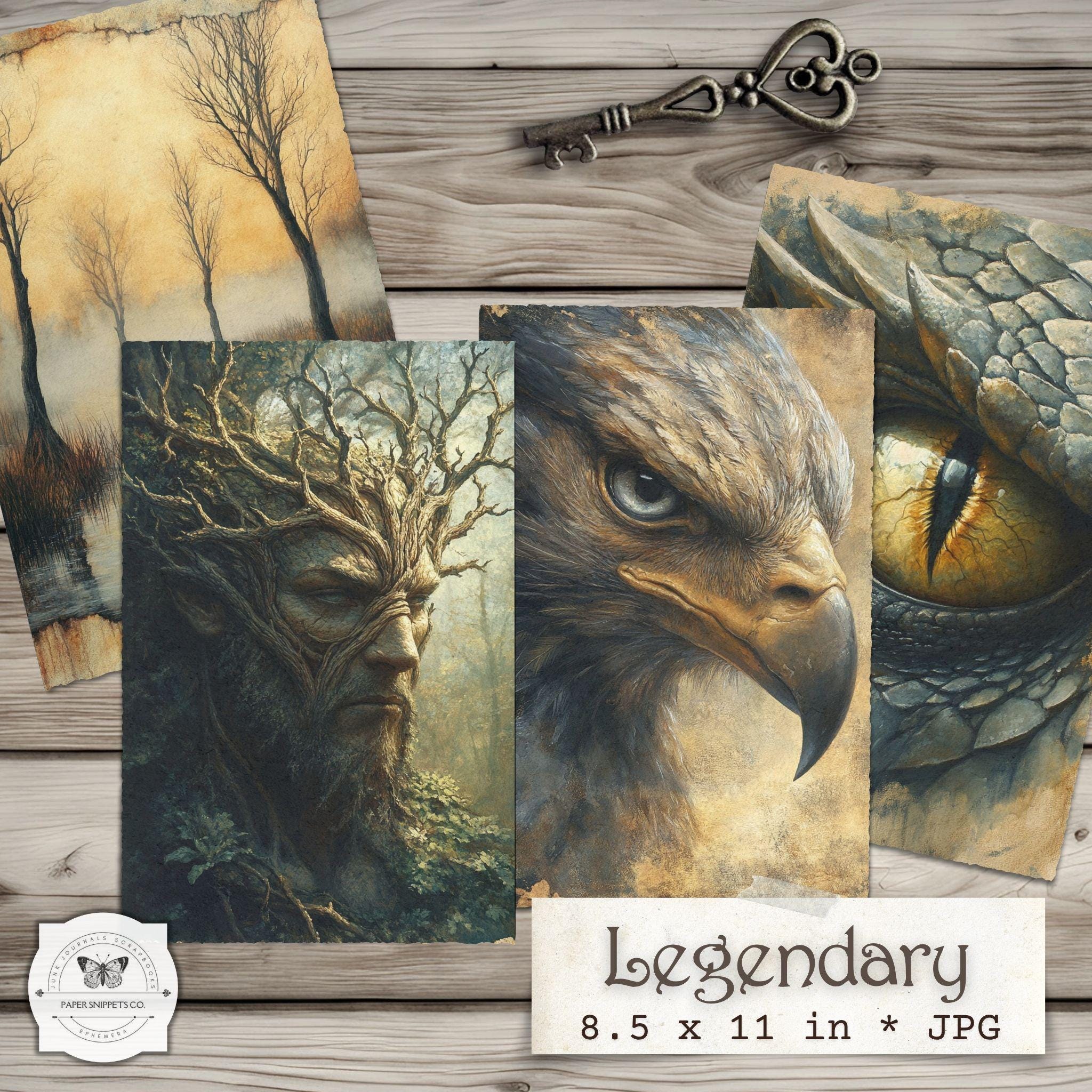 Legendary Creatures Junk Journal Pages – Fantasy Printable Kit ...