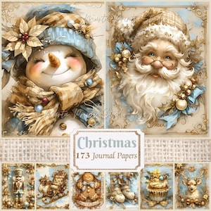Christmas Junk Journal Kit Festive Scrapbooking Papers Holiday Junk Journal Pages Christmas Backgrounds Printable Ephemera Digital Download