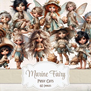 Fée marine, coupes pointilleuses, journal imprimable jonque côtière fée, fournitures de scrapbooking fée, fabrication de cartes, découpes marins éphémères nautiques numériques