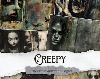 Creepy Junk Journal Kit: Gothic Horror Scrapbook Pages (Digital Download)