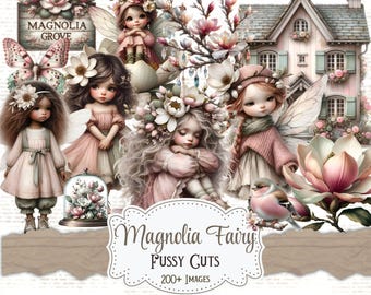 Magnolia Fairy Fussy Cuts: Vintage Ephemera for Junk Journals (Digital Download