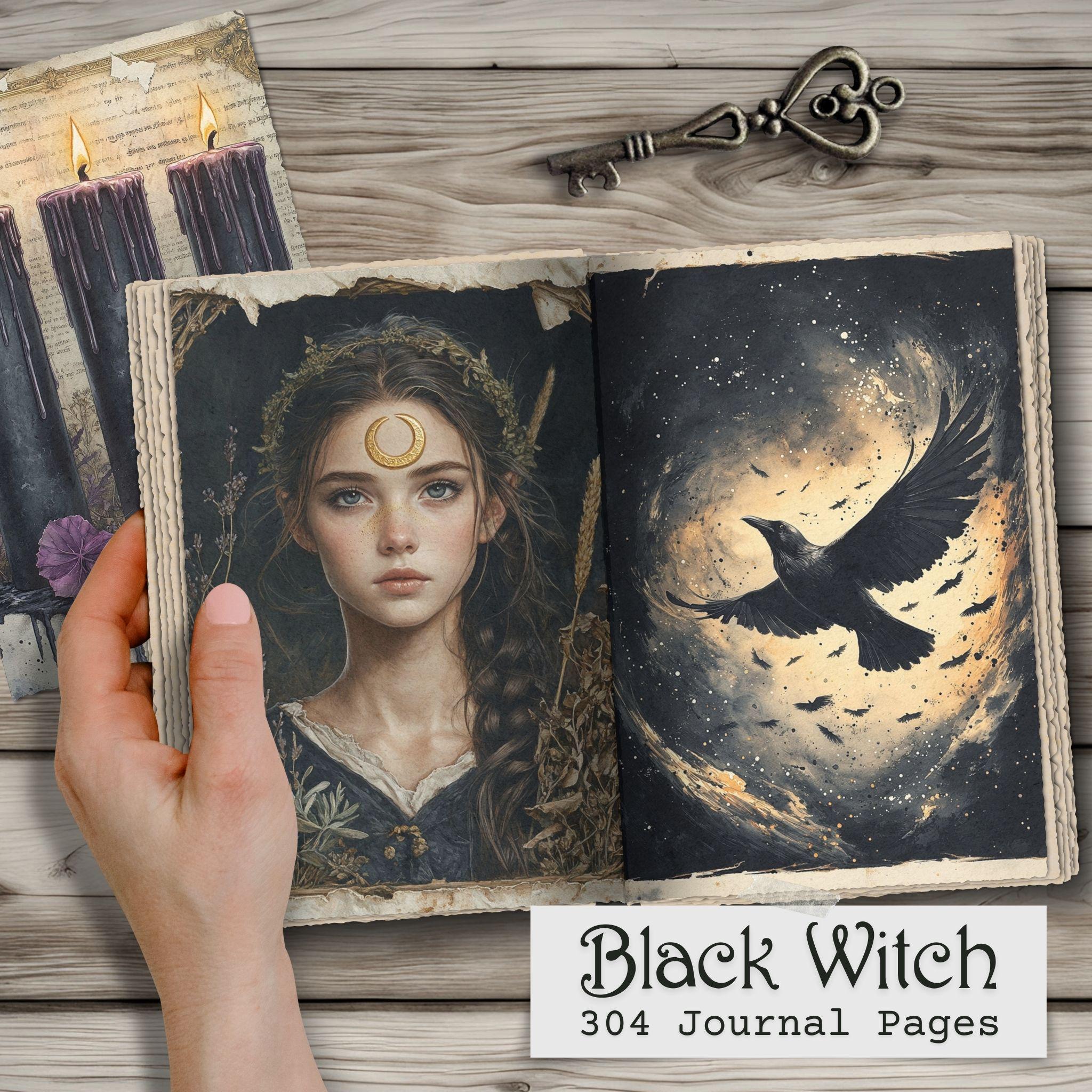 Black Witch Junk Journal Kit: Gothic Occult Printable Ephemera (digital ...