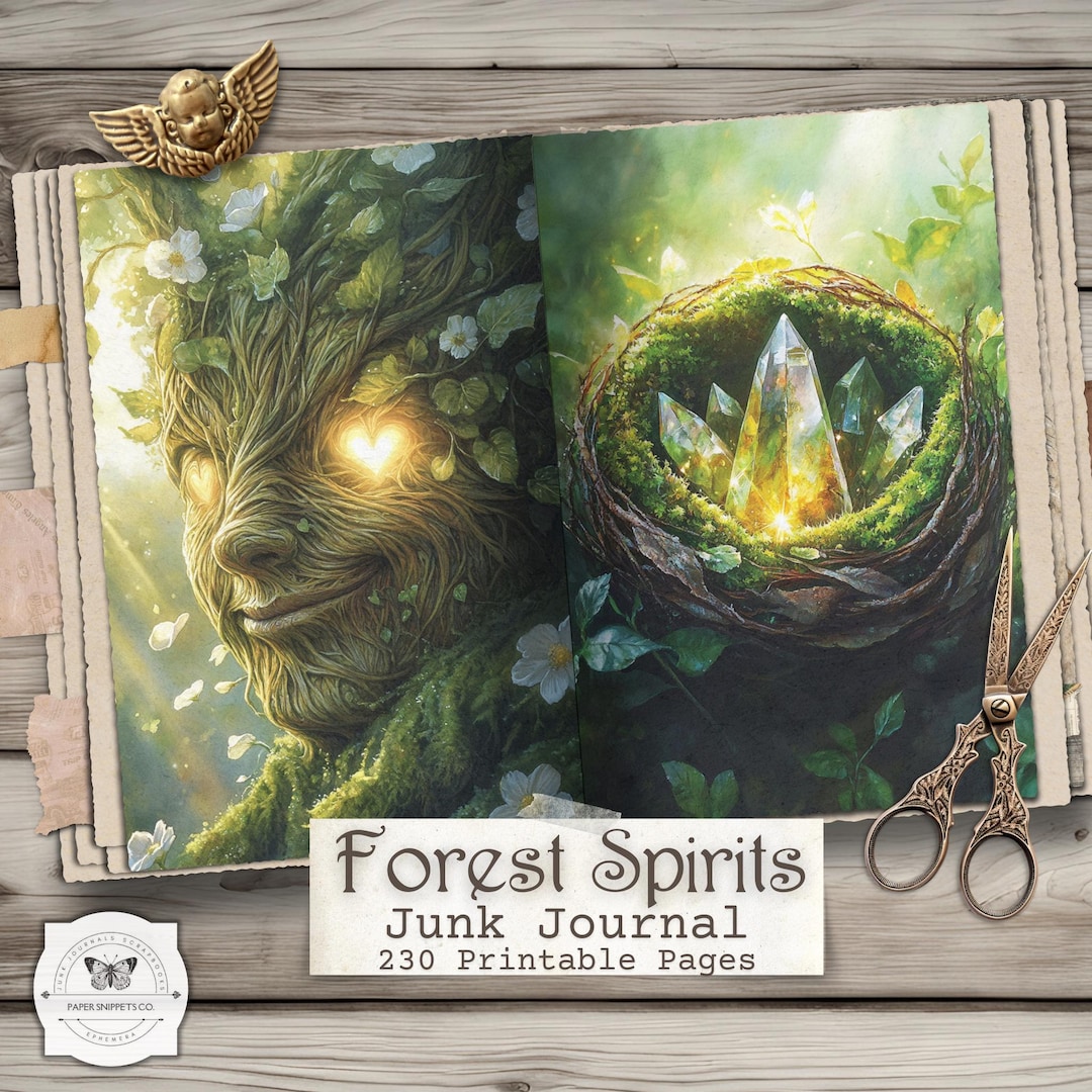 Forest Spirits Junk Journal Pages – Enchanted Woodland Printable Papers ...
