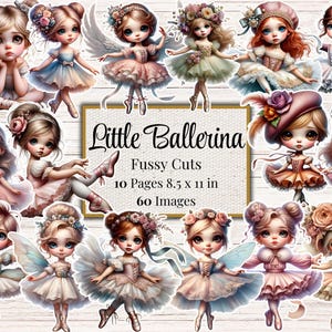 Petite ballerine difficile coupes fées imprimables vintage Junk Journal Faerie Scrapbooking carterie numérique Ballet éphémères fées découpes