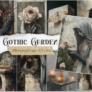 Gothic Garden Junk Journal Pages Dark Botanical Ephemera Dark Academia Digital Papers Mysterious Garden Scrapbook Gothic Floral Printables