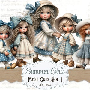 Zomer meisjes kieskeurig printables cottage girl printables grillig meisje junk dagboek afdrukbare plakboek benodigdheden kaarten maken digitale zomer ephemera