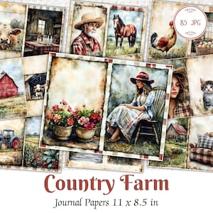 Farmhouse Junk Journal Pages Old Farm Printables Rustic Junk Journal Kit Country Farm Scrapbook Supplies Cottagecore Ephemera Farm Journal