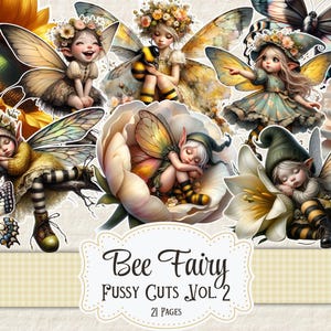 Découpes féeriques fantaisistes à imprimer fées florales éphémères pour journaux indésirables Cottagecore Faerie Scrapbookings Embellissements Découpes