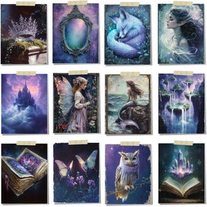 Enchanted Junk Journal Pages: Mystical Celestial Fairy Ephemera (Digital Download) image 16