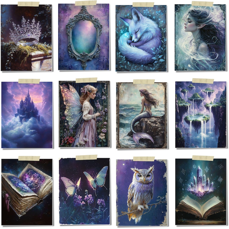 Enchanted Junk Journal Pages: Mystical Celestial Fairy Ephemera (Digital Download) image 16