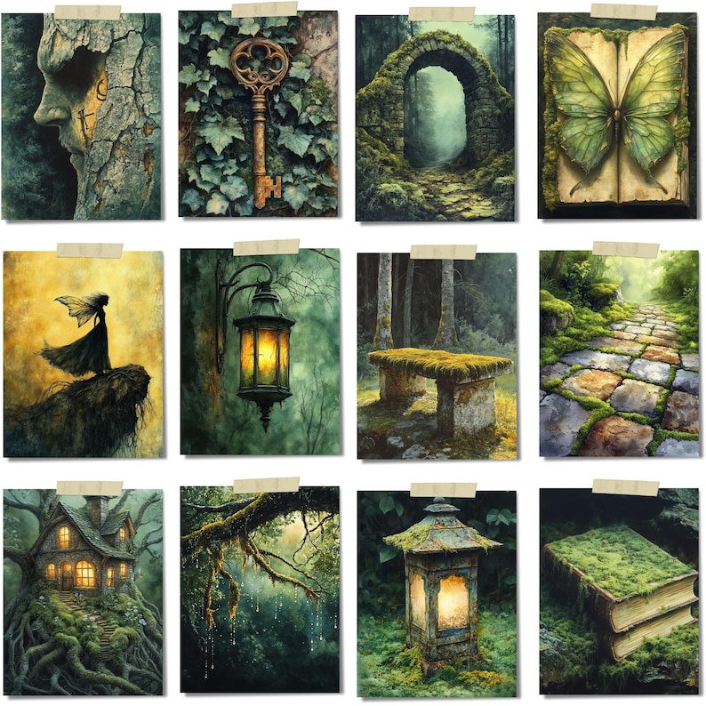 Moss Forest Junk Journal Pages – Enchanted Woodland Fairy Printable ...