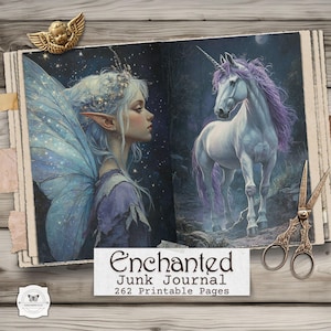 Enchanted Junk Journal Pages: Mystical Celestial Fairy Ephemera (Digital Download) image 1