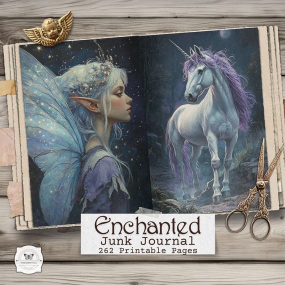 Enchanted Junk Journal Pages: Mystical Celestial Fairy Ephemera (Digital Download)